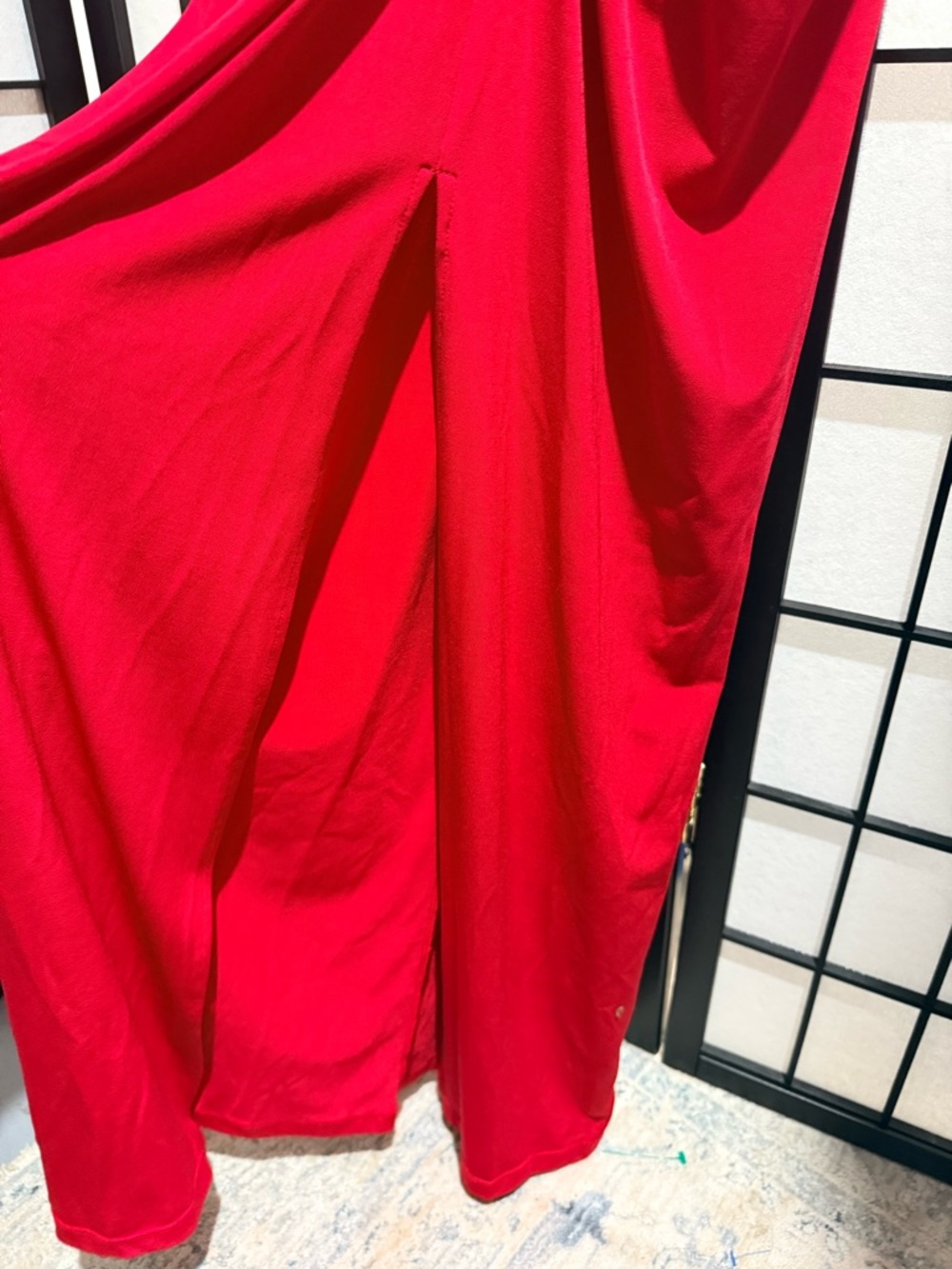 Calvin Klein Red Ruched V-Neck - Picture 6 of 7